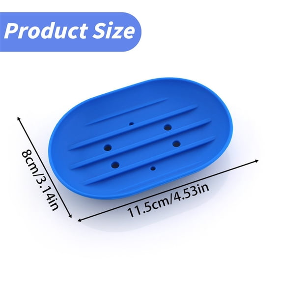 Kilougeis Clearance 2Pcs Silicone Bathroom Soap Holder Oval Shape Bar Soap Dish Self-Draining Soap Tray with Holes for Shower, Bathroom, Kitchen