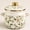 Pastel flowers with gold trim, variant on 2.6QT Vintage Floral & Bird Enamel Stockpot with Lid, Dual Handles, Gold Trim Multi‑Stove Safe Cooking Pot for Soup Stew