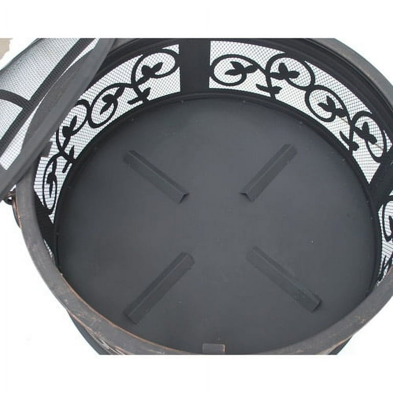 Granada 26 inch Round Steel Fire Pit, Antique Bronze Granada 26 inch Round Steel Fire Pit, Antique Bronze