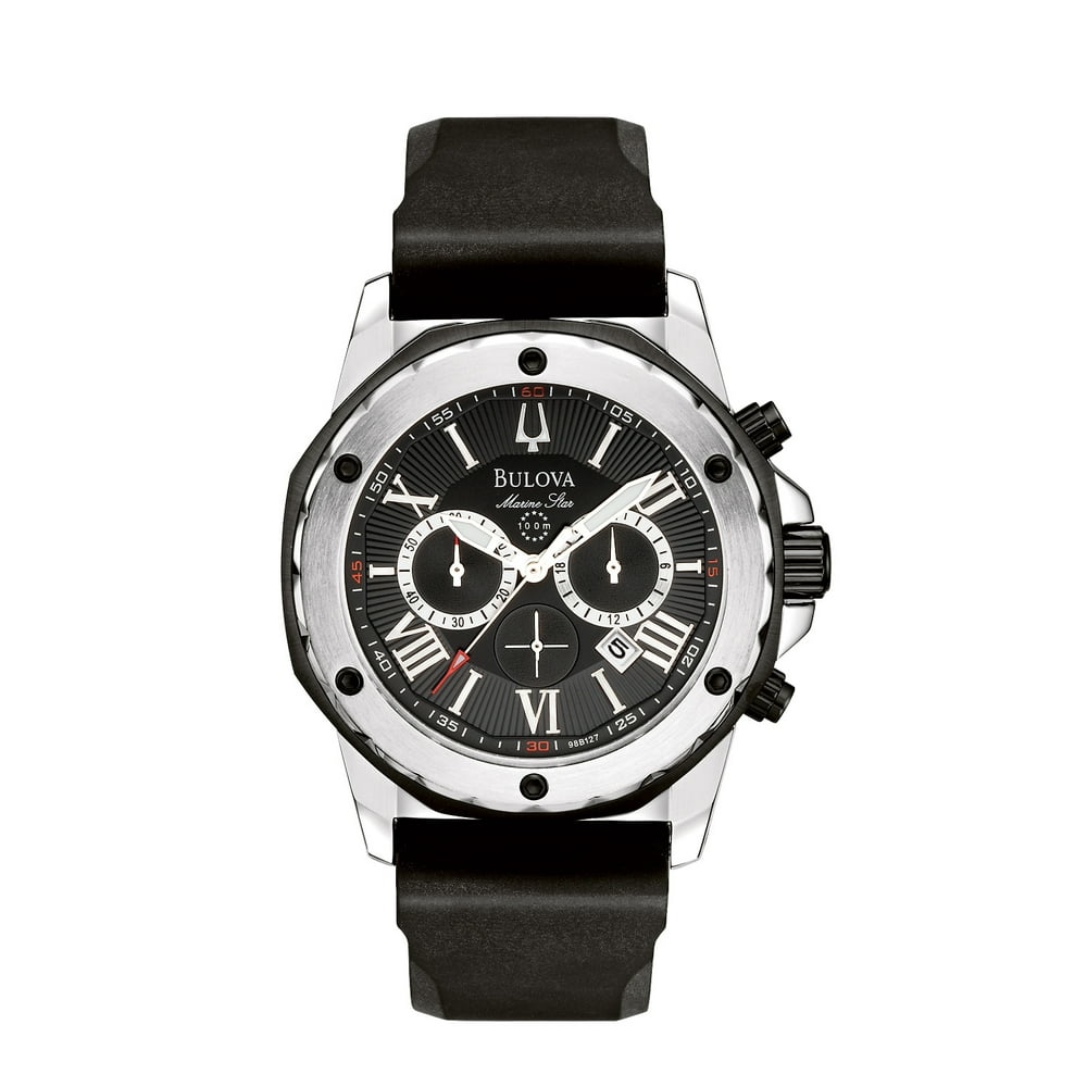 Bulova - Bulova Men's Marine Star Chronograph Strap Watch 98B127 ...