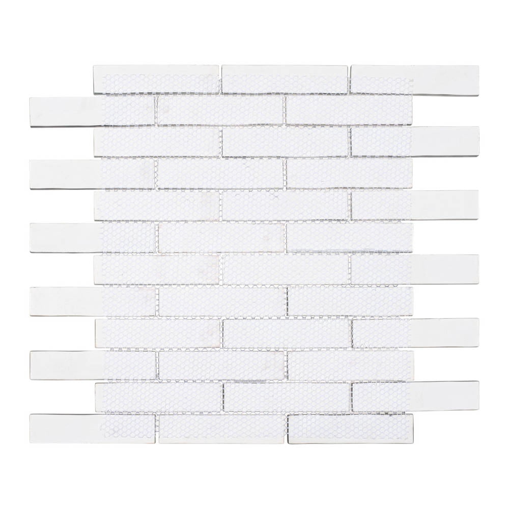 Giovan Islandia Blue 1-in. x 4-in. Brick Joint Matte Glass Mosaic Wall and Floor Tile