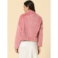 thumbnail image 4 of DARING DIVA Women's Cropped Jacket Notch Lapel Faux Fur Fluffy Coat XL Pink, 4 of 6