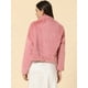 thumbnail image 4 of INSPIRE CHIC - Chaqueta corta para mujer con solapa de muesca y piel sintética esponjosa Rosa M, 4 of 6