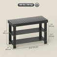 thumbnail image 3 of HOMCOM Bamboo Shoe Storage Bench, 3-Tier Entryway Bench, Black, 3 of 10