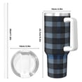 thumbnail image 4 of 40zo Ice Bar Cup With Handle Double Insulation Large Capacity Rust Prevention For Daily Travel And Other Scenes Darkslateblue Buffalo Plaid Check Tartan Scotland_4, 4 of 8