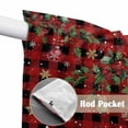 thumbnail image 4 of Christmas Tree Swag Valances for Windows, Kitchen Curtains 36 Inch Length 2 Panels Set, Winter Xmas Ball Snowy Red Black Plaid Short Curtains for Small Windows Rod Pocket Cafe Curtains Drapes 28"x36", 4 of 8