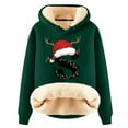 thumbnail image 1 of WILLBEST Sudadera con Capucha para Mujer, con Estampado de Letras Navideñas, de Lana Gruesa, Cálida para El Invierno XXX-Grande, 1 of 4