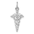 thumbnail image 2 of Auriga Fine Jewelry 14K White Gold 3-D Caduceus Charm for Women (L- 16 mm, W- 11 mm), 2 of 7