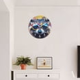 thumbnail image 4 of Modern Round Wall Clocks Non-Ticking Silent Clocks Battery Operated Quartz Clock Decorative for Bathroom,Office-Cute Raccoon Wearing Sunglasses Against Colorful Background(16inch), 4 of 4