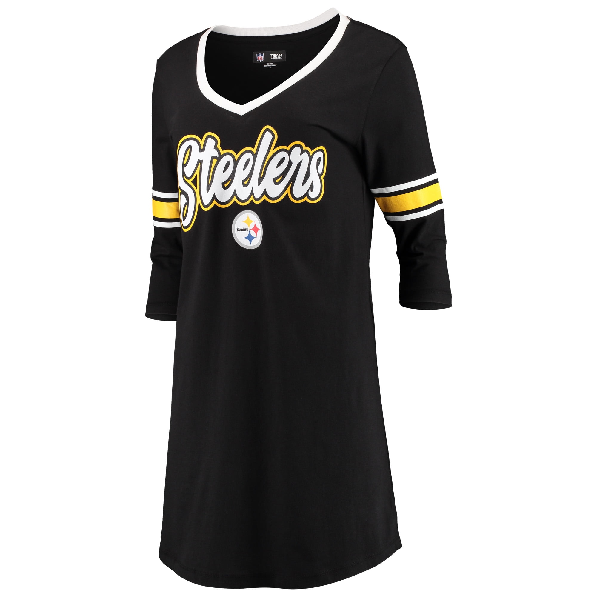 Pittsburgh Steelers New Era Women's Athletic VNeck Dress Black