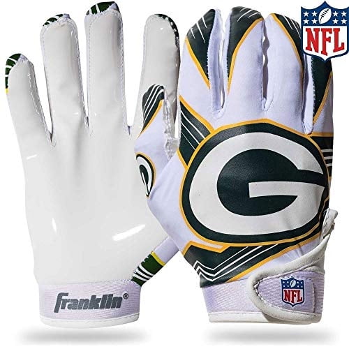 Guantes de receptor de fútbol Franklin Sports Green Bay Packers