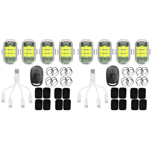 Luz LED remota estroboscópica 7 colores 24G lámpara de señal de motocicleta M3 inalámbrica 8 Uds FLhrweasw