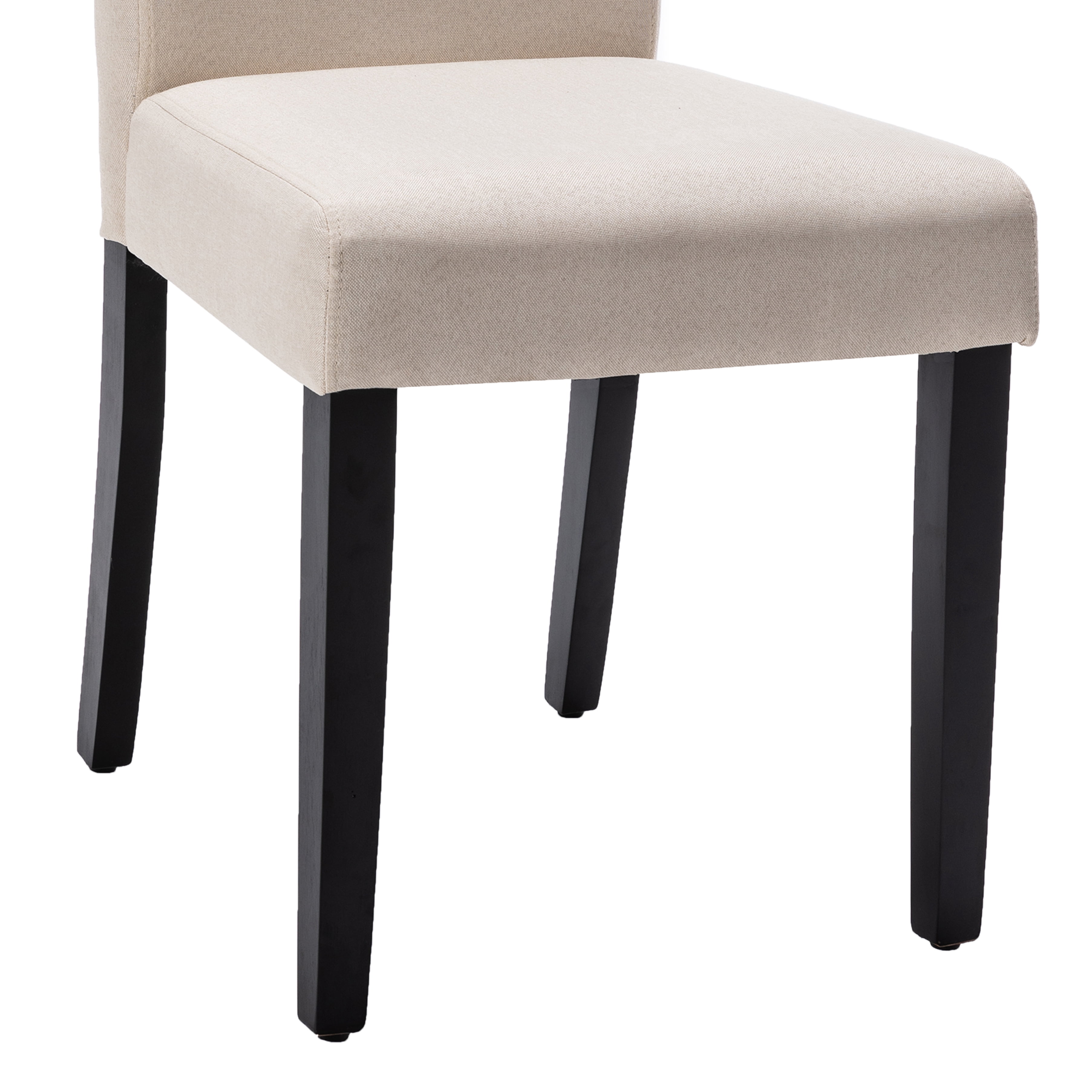 Modern 2 PC Polyester Dining Chair Set with Diamond Tufted Back and Wooden Legs, Beige - AC Pacific
