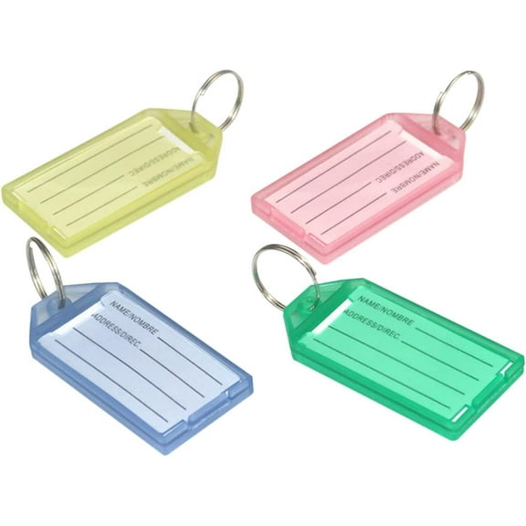 Lables 40pcs Flip Suitcase Tag Plastic Tags Colored s Luggage Tags for Suitcases Ring Keychain Blank s Plastic Key Tags Id Tags s Key Tags with Ring Office Blue Badge