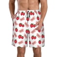 thumbnail image 1 of Goofa Maillot de Bain Homme Imprimé Fraise Séchage Rapide Été Court Plage - Petit, 1 of 6