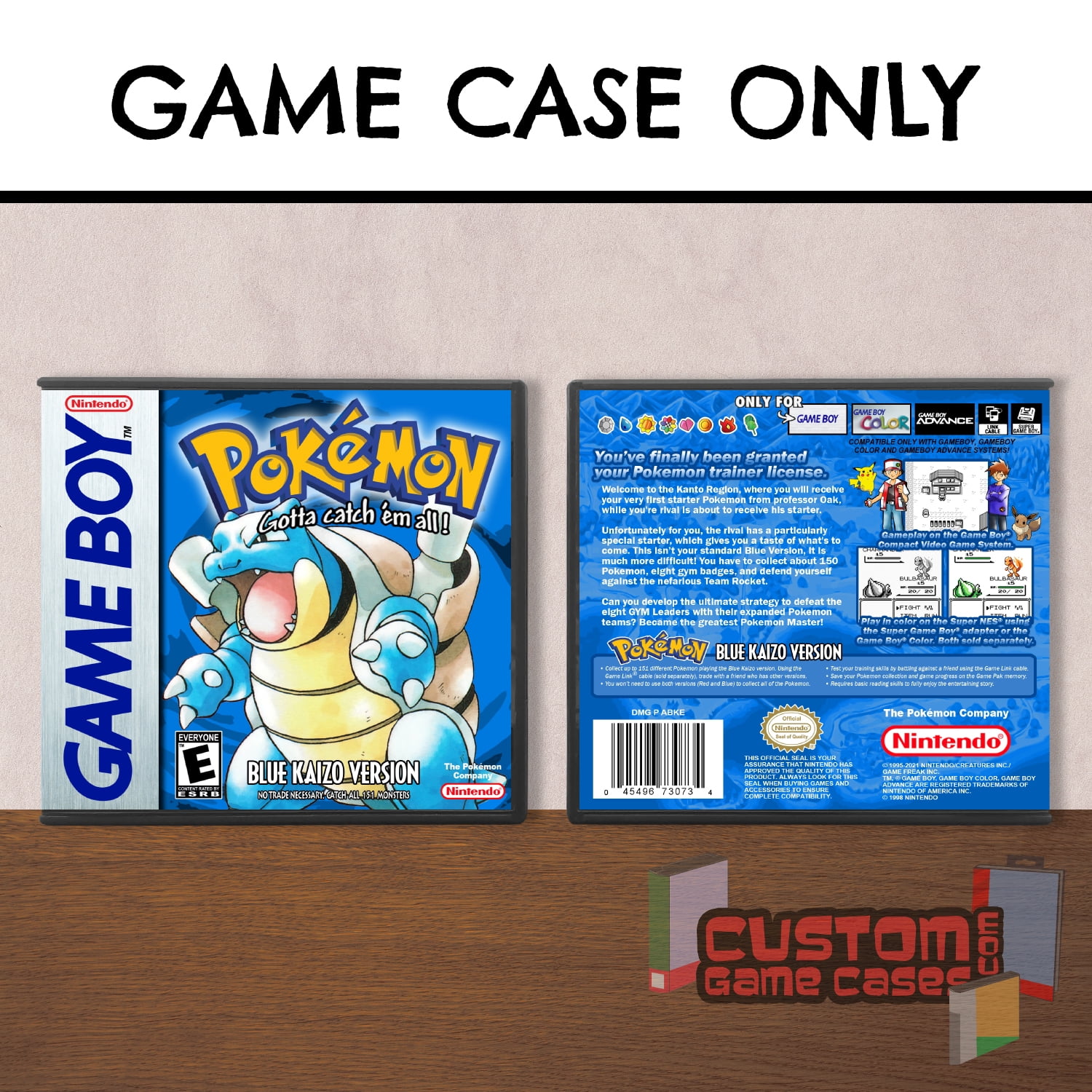 Pokemon™ Blue Kaizo Version (GB) Game Boy Game Case with Cover
