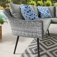 thumbnail image 3 of Modway Endeavor Fabric & Aluminum Patio Sectional Sofa in Gray, 3 of 7