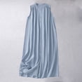 thumbnail image 2 of Robe d'Été pour Femmes Longue Robe Sans Manches en Lin Multi-Pliée Robe Littéraire, 2 of 8