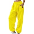 thumbnail image 5 of Women's fleece-lined front and back pocket sweatpants, sweatpants and casual pants, 5 of 20