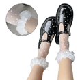 thumbnail image 2 of White Calcetines tobilleros de seda con cristales y lunares, 2 of 5