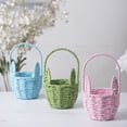 thumbnail image 6 of Easter Basket, Woven Bunny Basket with Handle, Straw Wicker Egg Candy Storage, Easter Gift, Portable Craft Basket for Home Organization Kitchen Storage Pantry, 6 of 7