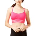 thumbnail image 1 of Material Girl - Sujetador deportivo con relleno fruncido para mujer, rosa, extragrande, 1 of 2