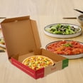 thumbnail image 2 of 10 cajas de pizza duraderas, cajas de embalaje de papel grueso para una mejor protección, diseño plegable para almacenamiento y transporte, caja de papel para envolver pizza., 2 of 8