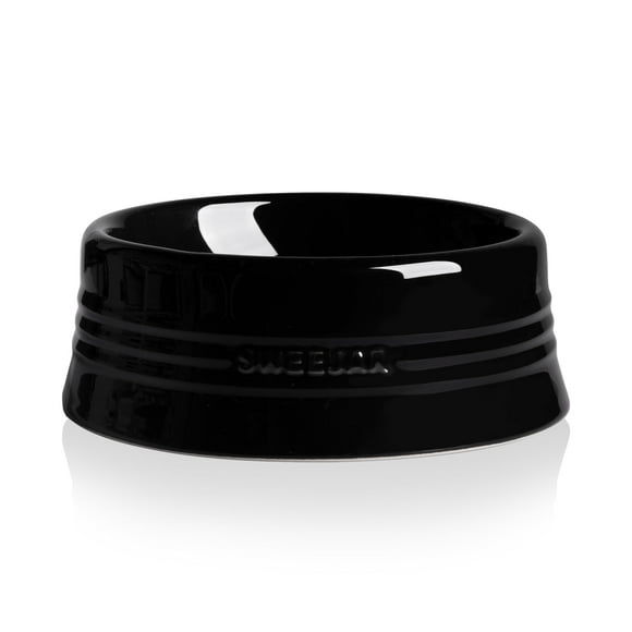 SWEEJAR Gradient Dog Bowl, Ceramic Dog Food Dish for Puppy and Large Dog, Porcelain Pet Bowl for Food and Water (Medium (18oz), Black)