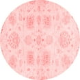 thumbnail image 1 of Ahgly Company Machine Washable Indoor Round Abstract Red Modern Area Rugs, 3' Round, 1 of 4