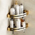 thumbnail image 2 of Étagère d'angle étagère de salle de bain murale en aluminium brossé or étagère de douche de bain porte-shampooing de bain étagère d'angle étagère d'angle 1 esquí esquí Gafas de esquí, 2 of 5