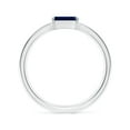 thumbnail image 2 of ANGARA Natural Emerald-Cut Blue Sapphire Solitaire Ring With Diamonds in 14K White Gold for Women (Size-6x4mm) | September Birthstone, Anniversary, Jewelry Gift for Women | Natural Blue Sapphire Ring, 2 of 10