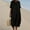 Black, variant on Sakmal Loose Fit Casual Summer Dresses for Women Solid Basic Black Comfort Fit Short Sleeve Long Shift Dress