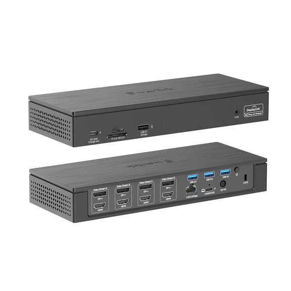 Wavlink 5K@60Hz Quad Display USB-C Docking Station, Compatible with MacBook Neo 18-in-1 Laptop Dock 100W charging for MacBook & Windows with 4 DP, 4 HDMI, 2.5G Ethernet, SD/TF, USB-C (PD30W, No Data)