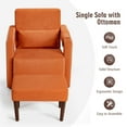 thumbnail image 4 of Costway Modern Suede Fabric Single Sofa Chair w/ Ottoman & Waist Pillow Orange, 4 of 11