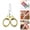 Gold, variant on CHENjy Small Scissors That Fold into Pocket Size, Stainless Steel Mini Shears Glasses Shaped for Craft Scrapbooking Thread Cutting, Circular Arc Ergonomic Grip Handle, Gold