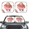 thumbnail image 2 of Disketp 2 Piece Sloth With Donuts1 Pattern Windshield Sunshades,Folding Windshield Sun Shade For Car Suv Trucks Sedan,Blocks Uv Rays Sun Visor Protector-Small, 2 of 7