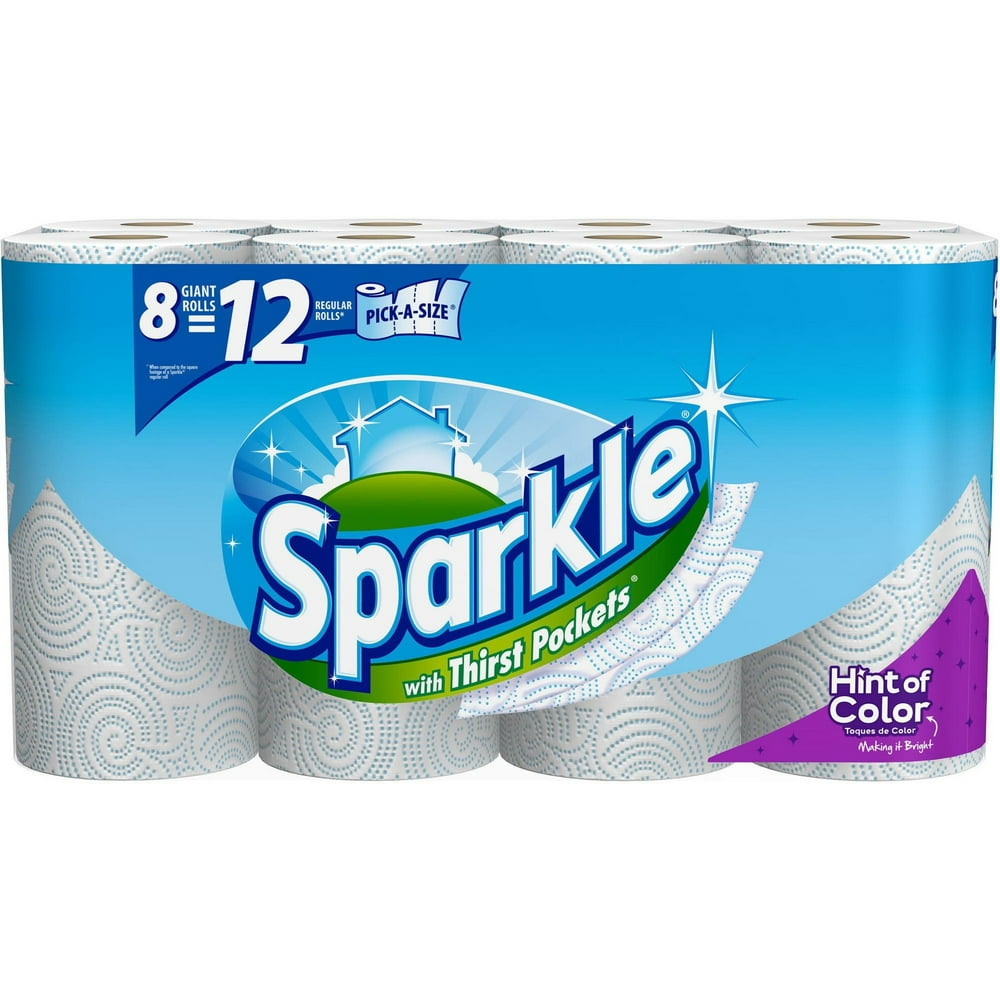 Sparkle Paper Towels, PickASize, 8 Giant Rolls