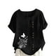 thumbnail image 1 of Vestidos Casuales Para Mujer, Blusas De Mujer De Moda Blusa informal de lino con cuello redondo, manga corta y botones para mujer, 1 of 4