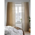 thumbnail image 3 of Brown Gradient Sheer Curtains 84 Inch Long 2 Panels, Wood Grain Farmhouse Retro Striped Light Filtering Rod Pocket Semi Sheer Curtains, Sheer Voile Drapes for Living Room Bedroom, 52"x84", 3 of 5