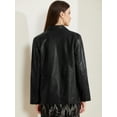 thumbnail image 4 of DARING DIVA Women's Faux Leather Blazer Notch Lapel Business Jackets S Black, 4 of 6