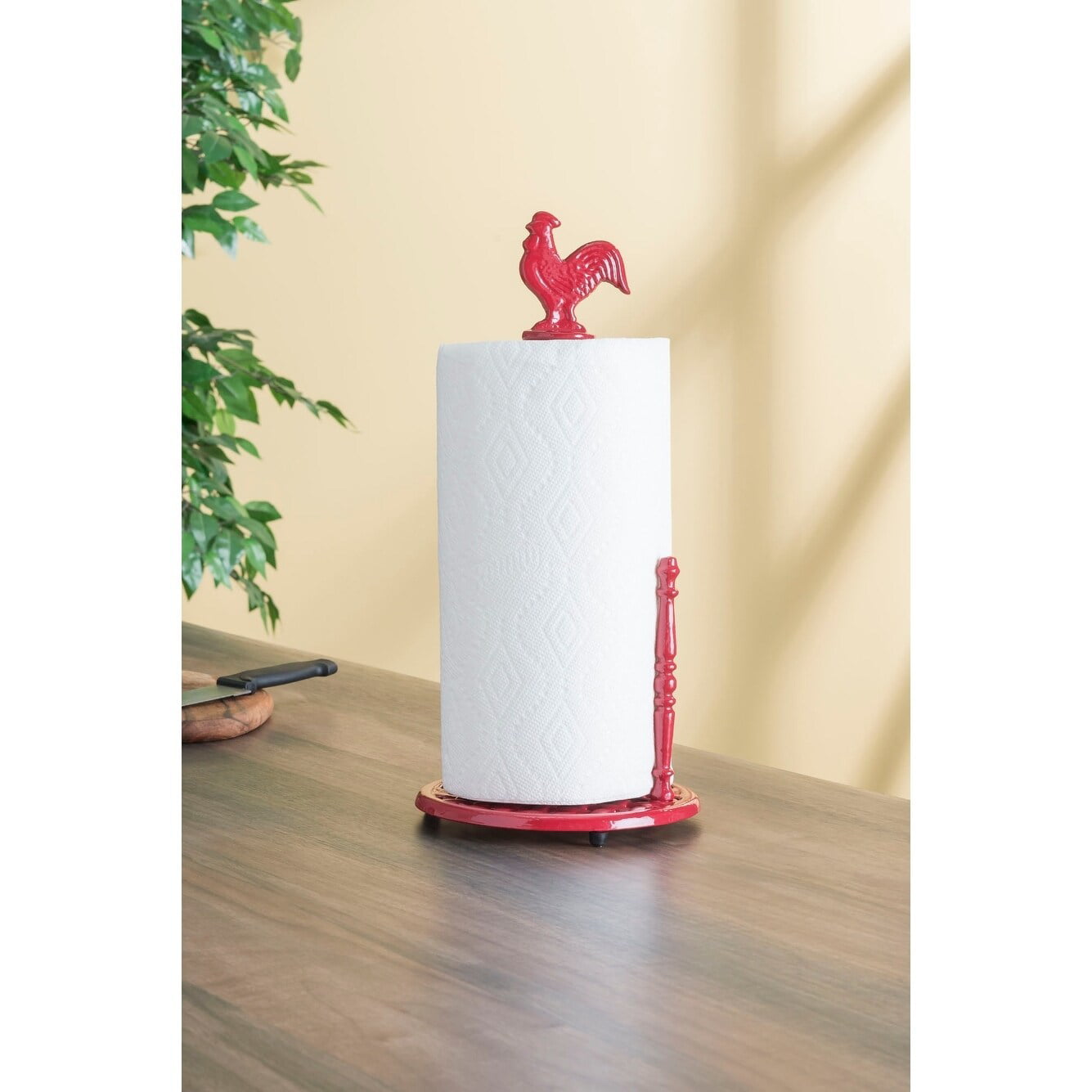 Colorful Country Rooster Paper Towel Holder