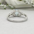 thumbnail image 6 of Hitanshu Jewels Oval Cut Aqua Cubic Zirconia 14K White Gold Finish For Womens Wedding Band Ring, 6 of 6