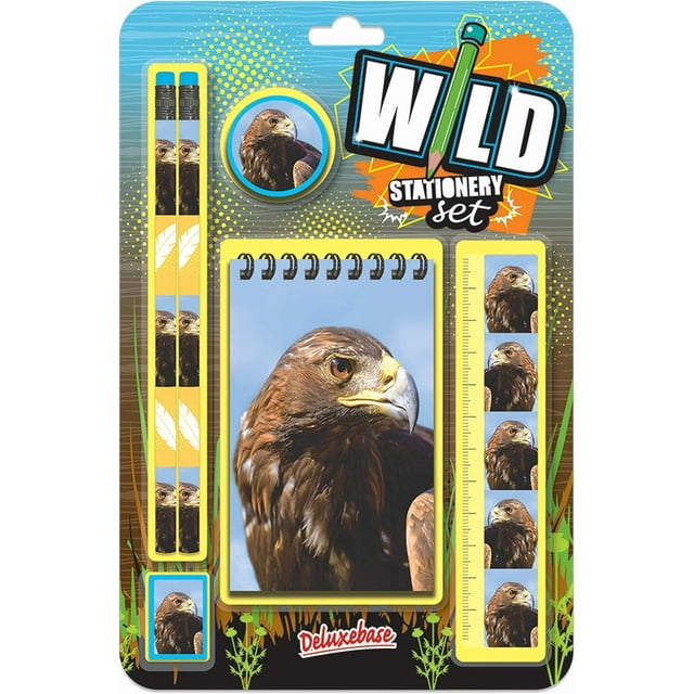czcpp-Wild Stationery Set - Eagle School Stationary Sets from . School Supplies Include 2 Pencils, Pencil Eraser, Pencil Sharpener, Ruler, and Cute Notebook. Stationary Supplies Gifts for Kids