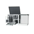 thumbnail image 4 of Pefilos 62" Rabbit Hutch for Indoor Poultry Cage Small Animal House with Running Cage, Outdoor Weatherproof Bunny Cage with Openable Roof, Gray, 4 of 9
