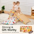 thumbnail image 5 of Pikler Triangle Set with Cushion, 8 in 1 Wooden Montessori Climbing Toys Indoor Playground Jungle Gym Playsets for Toddler, Baby, Kid,Rainbow, 5 of 8