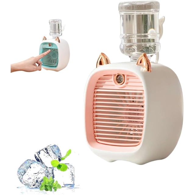 Mini Portable Ac Unit with Water Bottle, 2025 Newly Upgrade Portable Misting Mini Air Conditioner Fan, 3-Speed Adjustable USB Personal Air Conditioner Fan & Humidifier