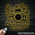 thumbnail image 3 of Craftnamesign Photography Studio Metal Wall Art LED Light, Photographer Sign, Photography Art, 3 of 5