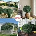 thumbnail image 6 of Artificial Rose Topiary Ball Trees with Ground Spike, 2 Pack 16 Inches Artificial Shrubs, Fake Evergreen Artificial Plant Brush for Indoor Outdoor Front Porch Garden, 6 of 14