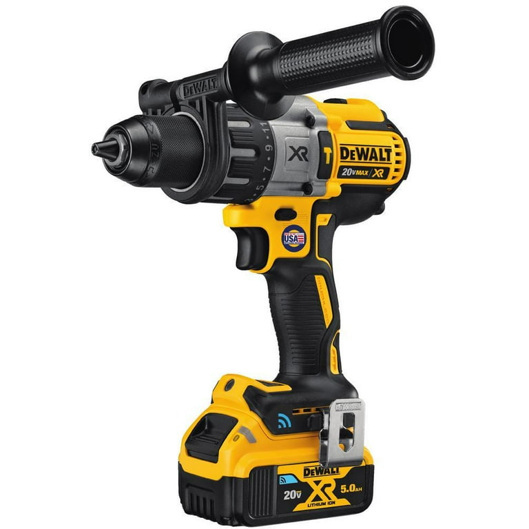 Dewalt DCD997P2BT 20V MAX XR Lithium Ion Compact 1 2 in. Cordless Hammer Drill Kit with Tool Connect 5 Ah