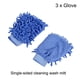 thumbnail image 3 of Guantes de limpieza reutilizables sin rayones Uxcell, mitones de microfibra chenille, paquete de 3, azul, 3 of 5